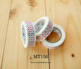 Japanese Masking tape, MT156, RED BLUE dot