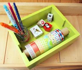 Masking tape Organizer, Lime Green