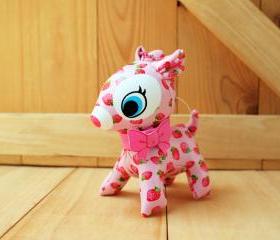 Puchi Babie, Bambi deer key chain, Strawberry