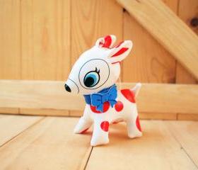 Puchi Babie, Bambi deer key chain, White, Red dot